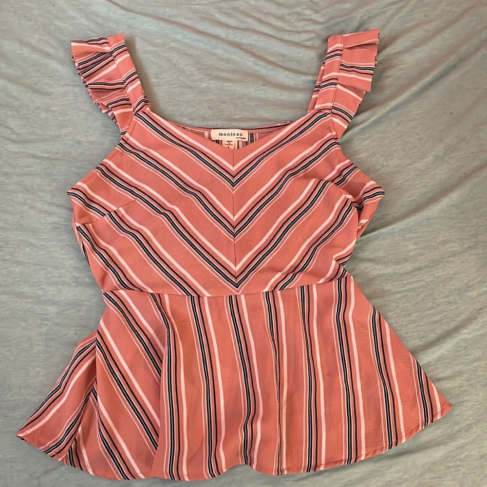 Pink striped tank top